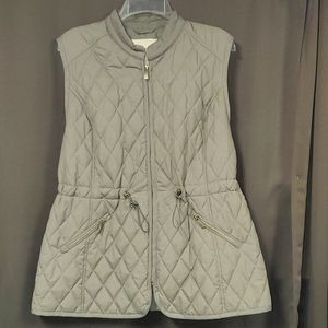 COLDWATER CREEK PETITE XL GRAY CINCH WAIST VEST